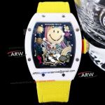 Richard Mille RM 88 Smiley White Ceramic Case Yellow Strap Swiss Replica Watch